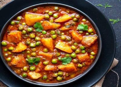 طرز تهیه آلو متر هندی ، خوراک ساده و بدون گوشت نیم ساعته